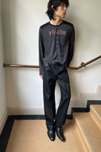 Waxed Slim Straight Jeans