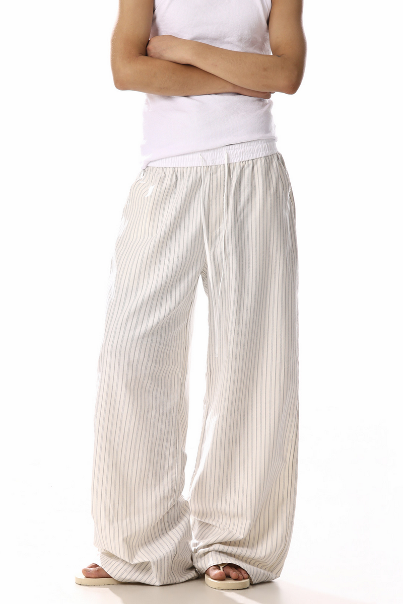 Striped Panel Wide Leg Pants