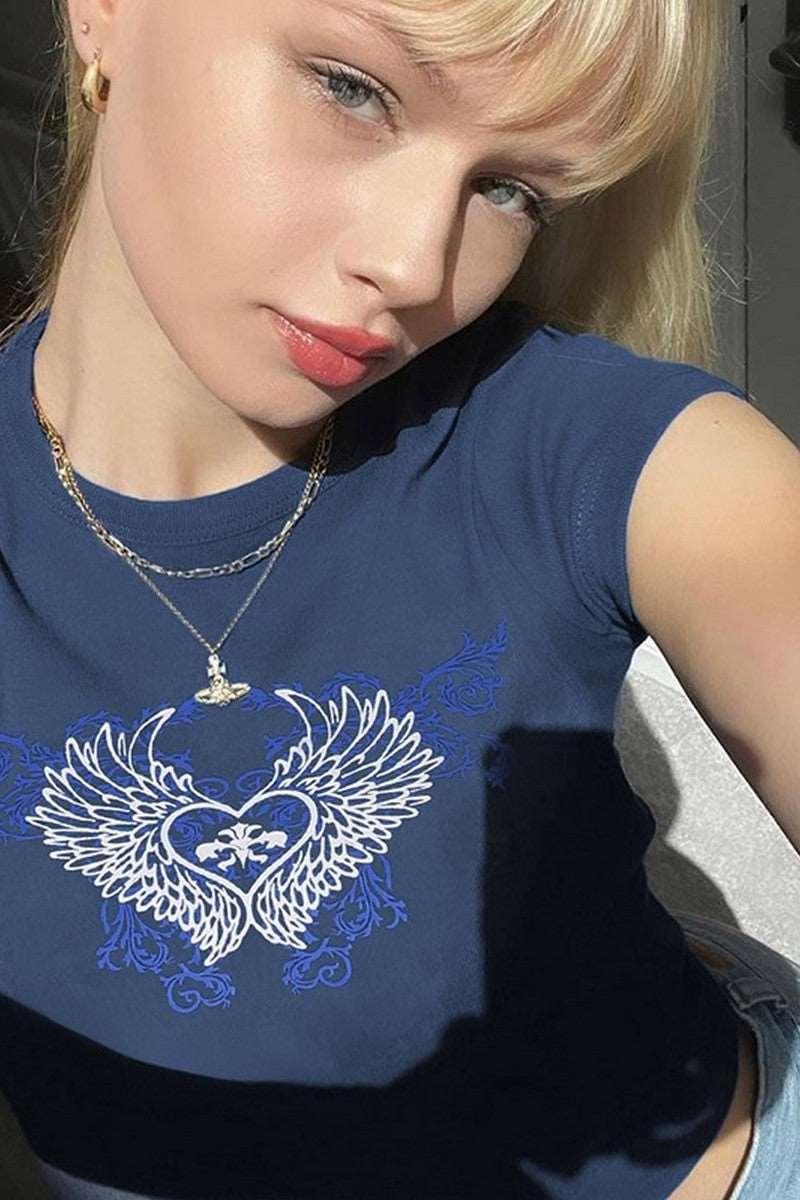 Blue Tattoo Crop Top