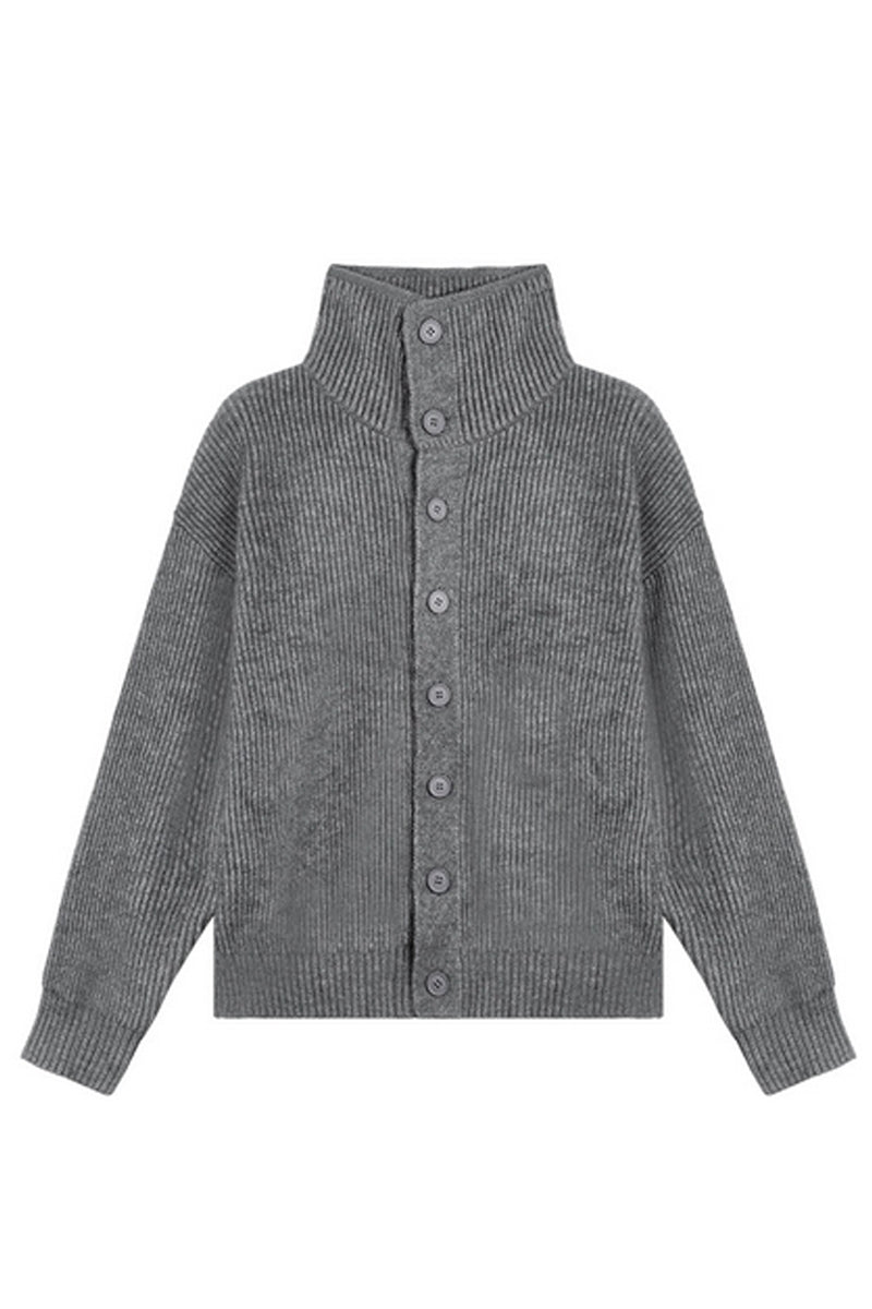 High Neck Button Cardigan