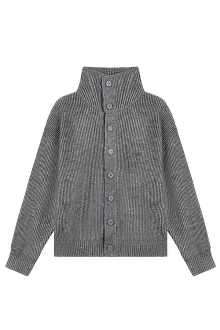 High Neck Button Cardigan