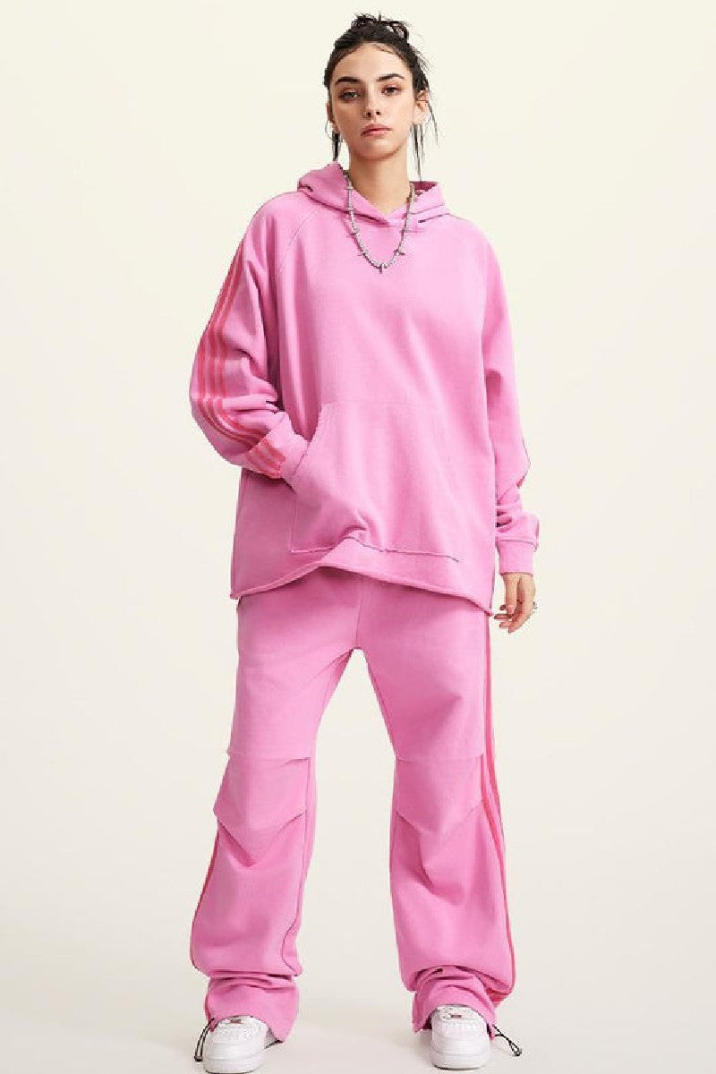 Side Stripe Pleat Sweatpants