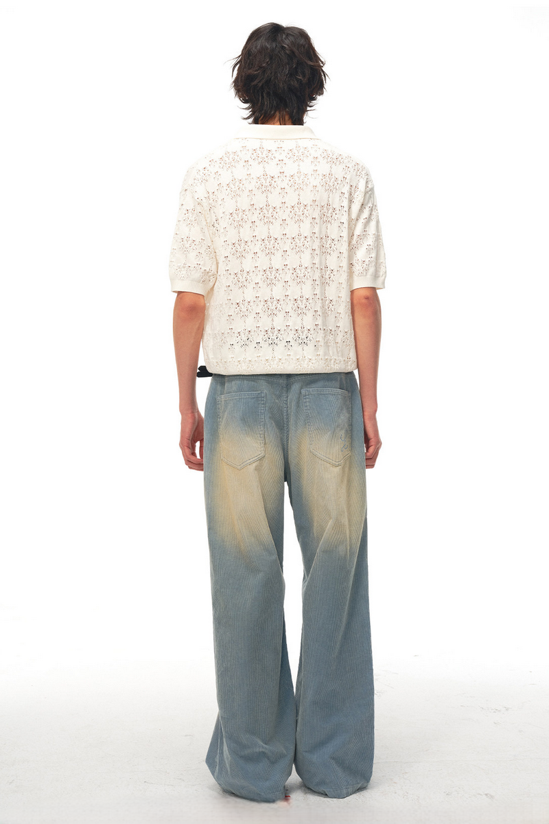 Openwork Leaf Pattern Shirt