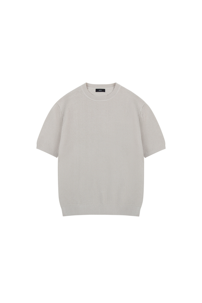 Waffle Knit Crewneck T-Shirt