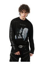 Y2K Portrait Graphic Longsleeve — Black, model and product detail view