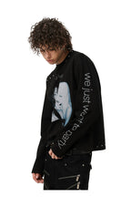 Y2K Portrait Graphic Longsleeve — Black, model and product detail view