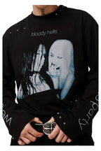 Y2K Portrait Graphic Longsleeve — Black, model and product detail view