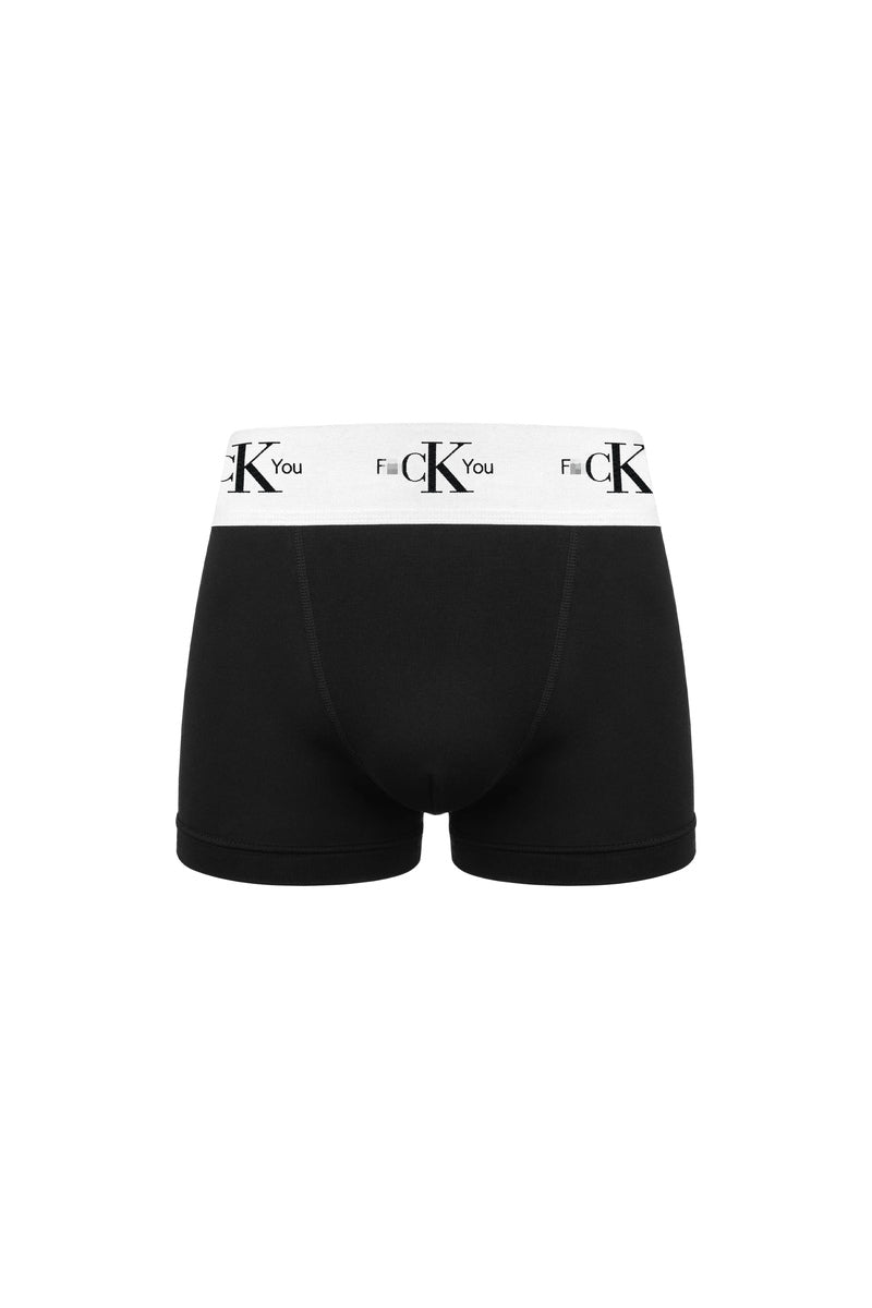 Men's Graphic Boxer Briefs — Black, product view on white background