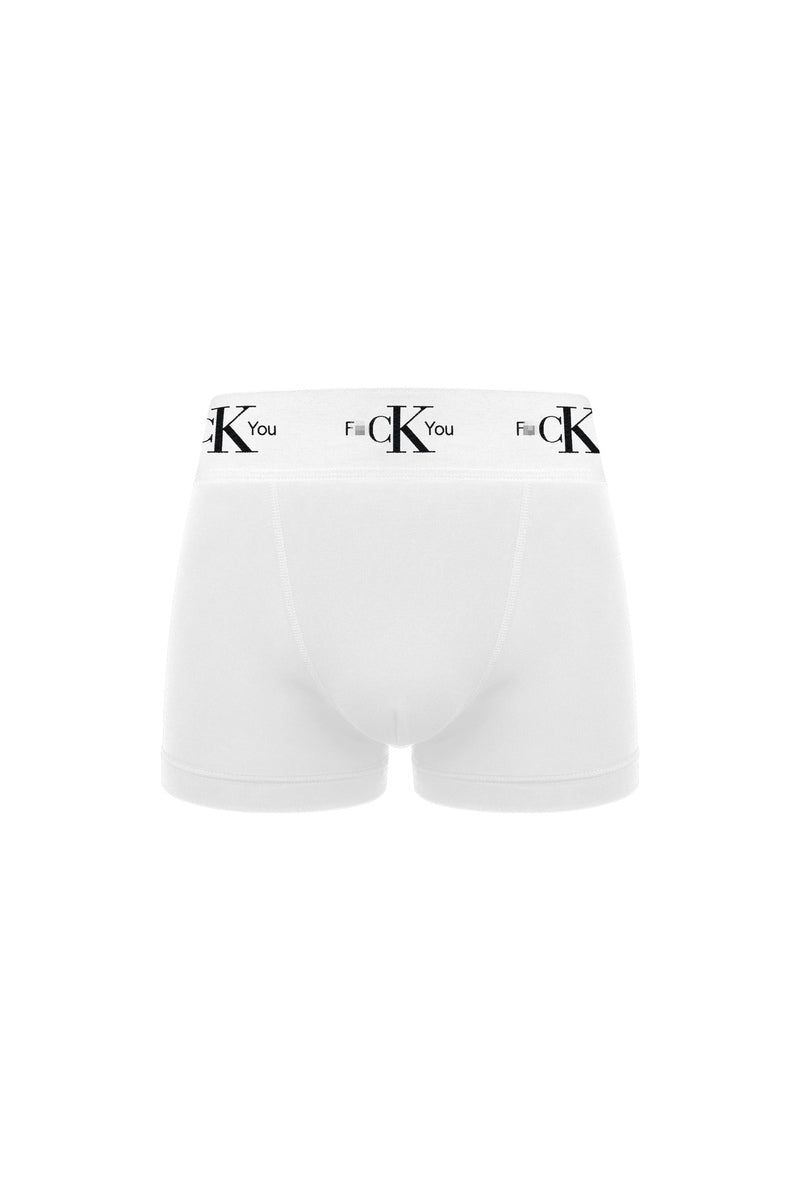Men's Graphic Boxer Briefs — White, product view on white background