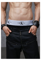 Men's Graphic Boxer Briefs — Black, model and product detail view
