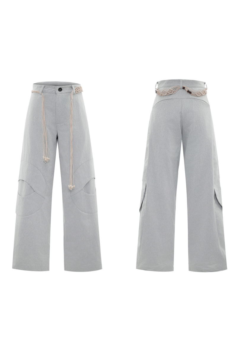 Belted Straight Cut Jeans