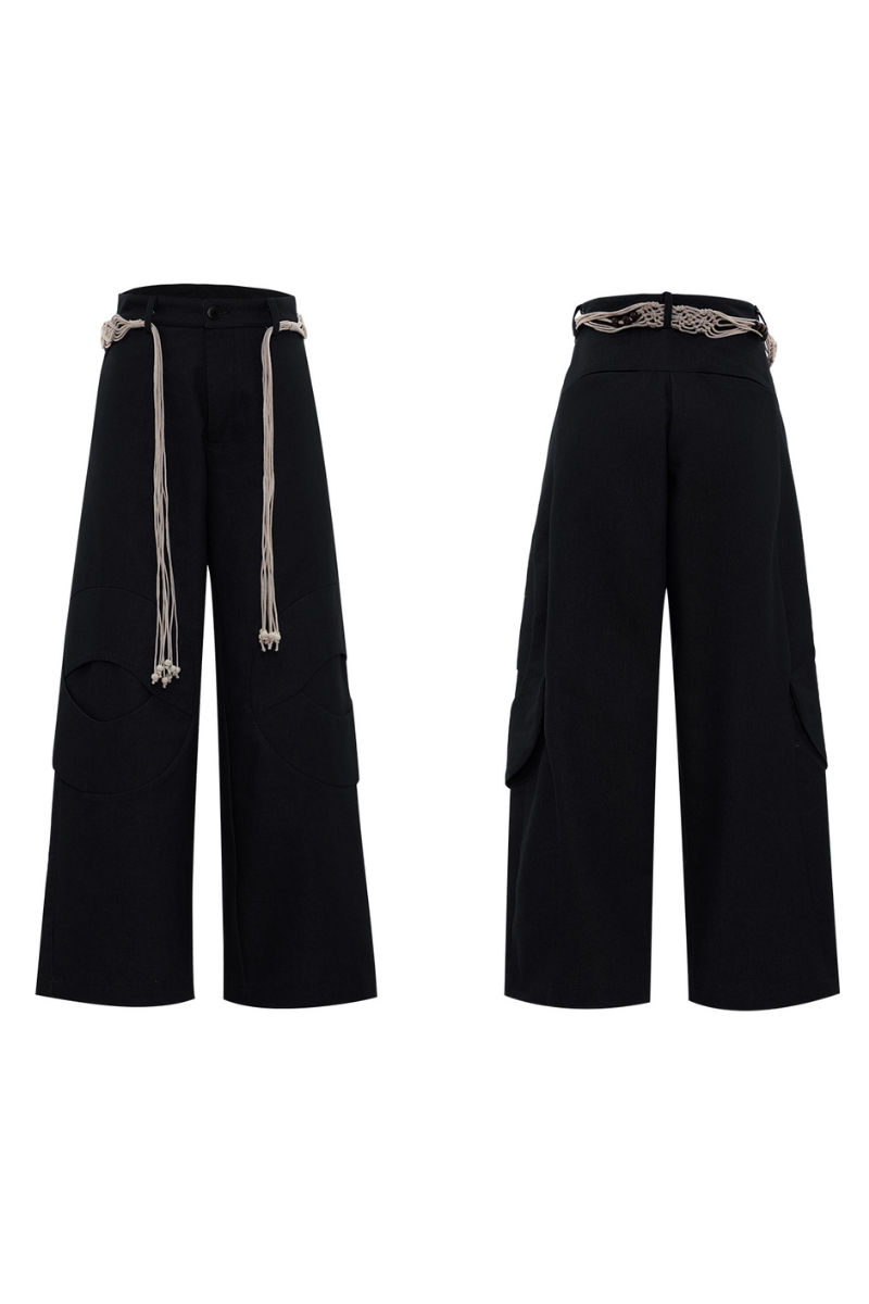 Belted Straight Cut Jeans