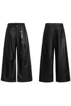Coated Wax Wide Leg Pants