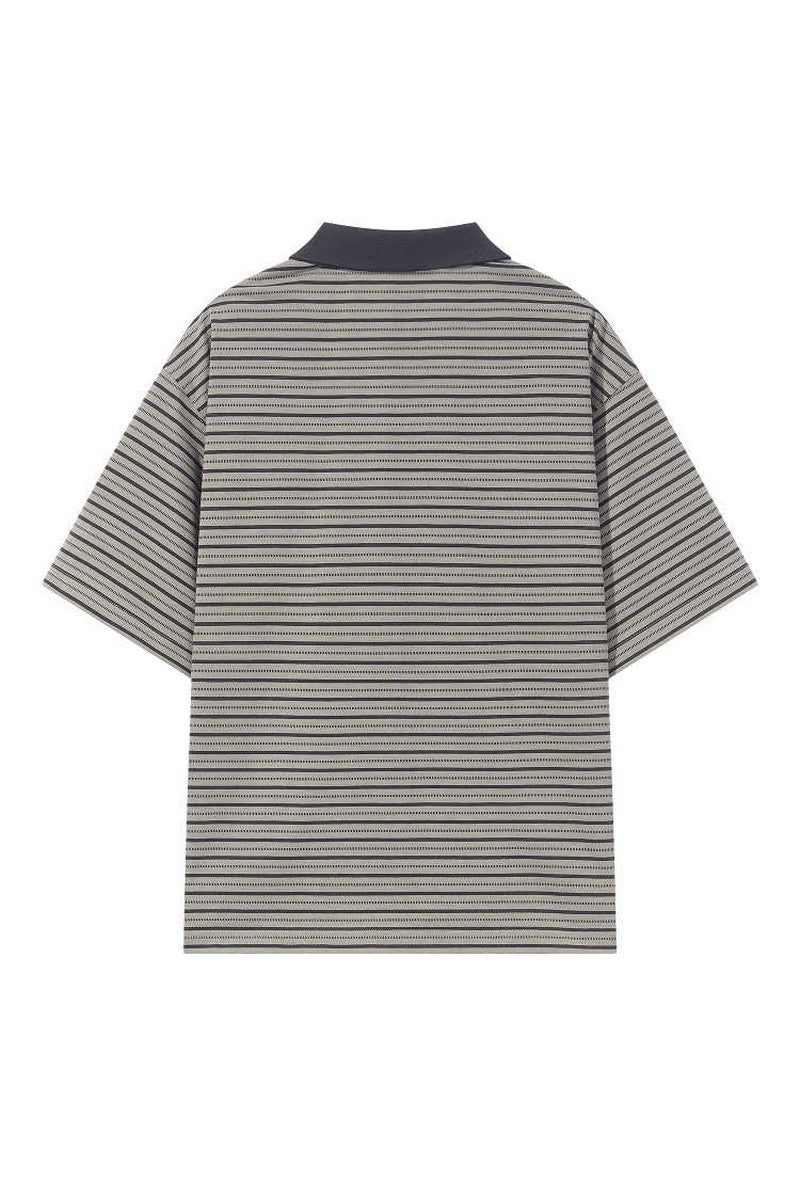 Striped Patchwork Polo Tee