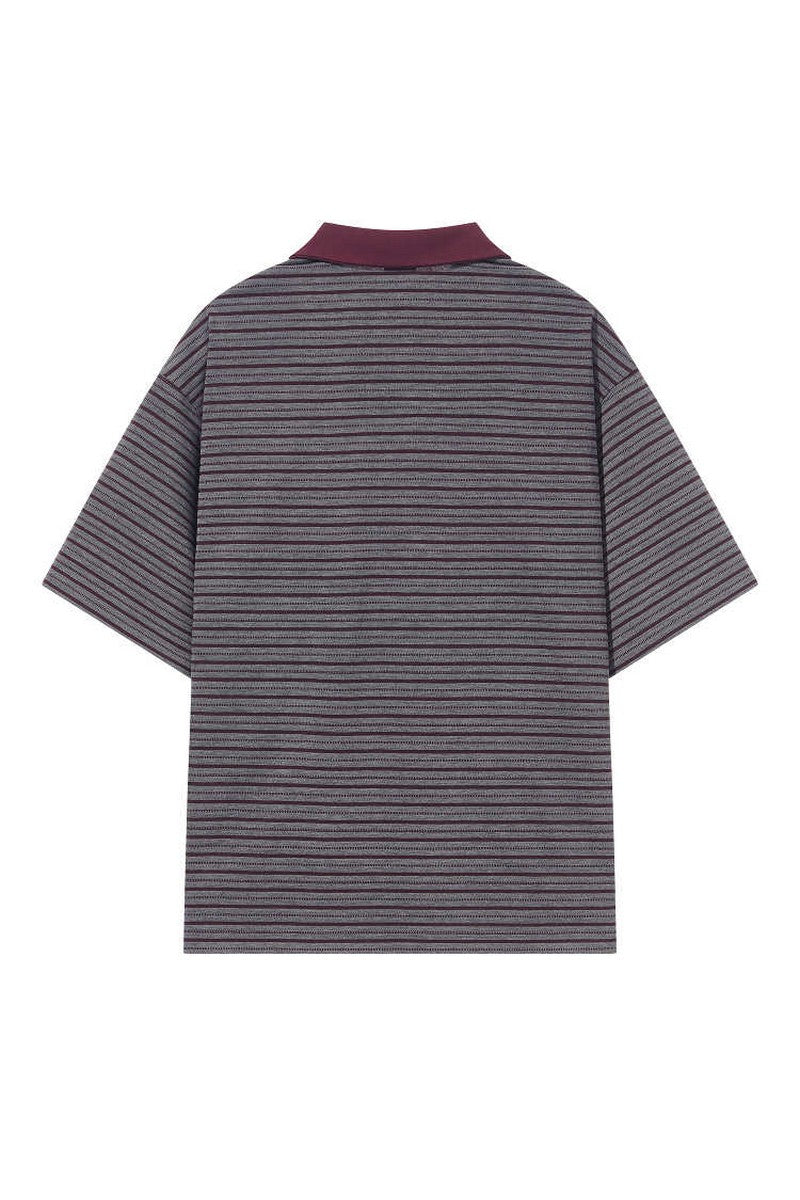 Striped Patchwork Polo Tee