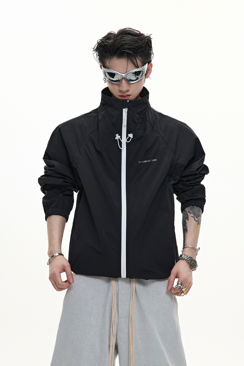 Deconstructed Stand Collar Windbreaker