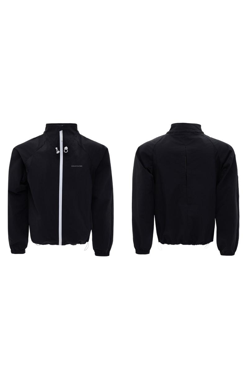 Deconstructed Stand Collar Windbreaker