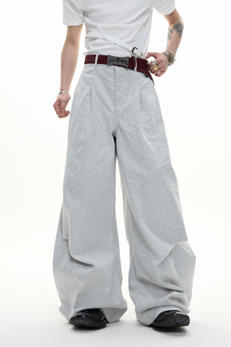 Glitter Pleated Blade Trousers