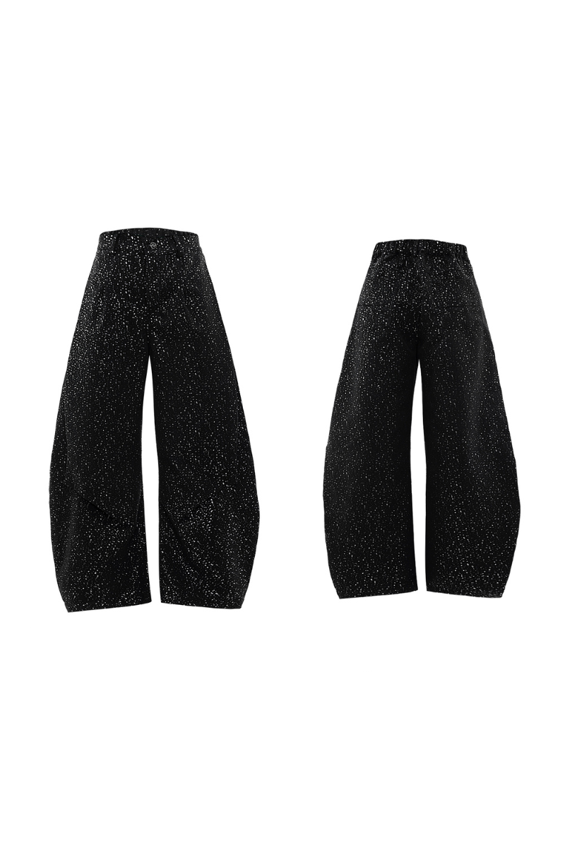 Glitter Pleated Blade Trousers