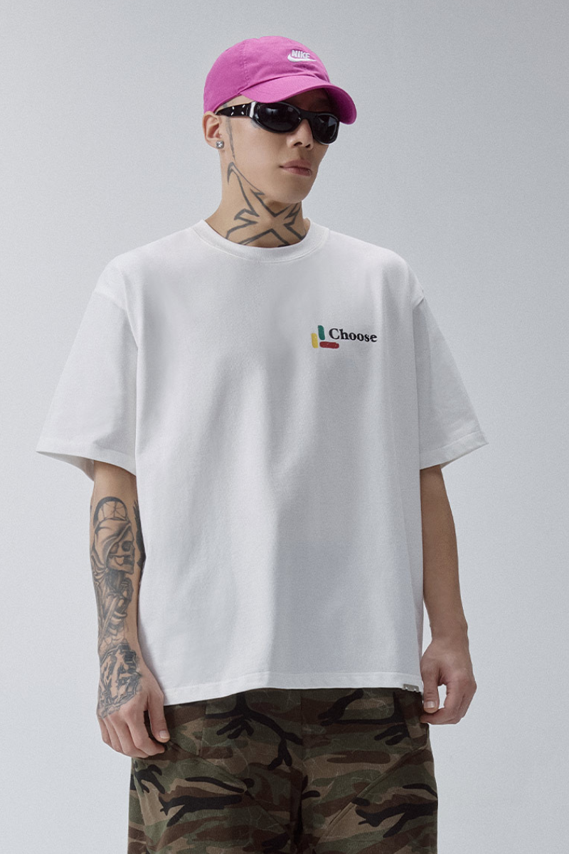 Heavyweight Slogan Couple T-Shirt