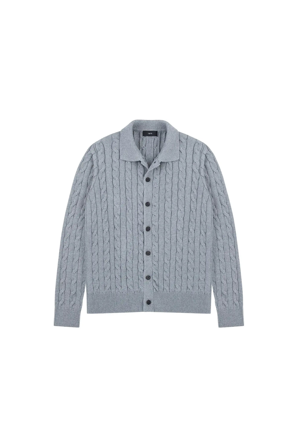 Collared Cable Knit Cardigan