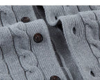 Heather Grey cardigan button detail