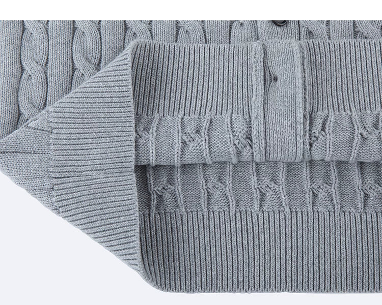 Heather Grey cardigan ribbed cuff and hem