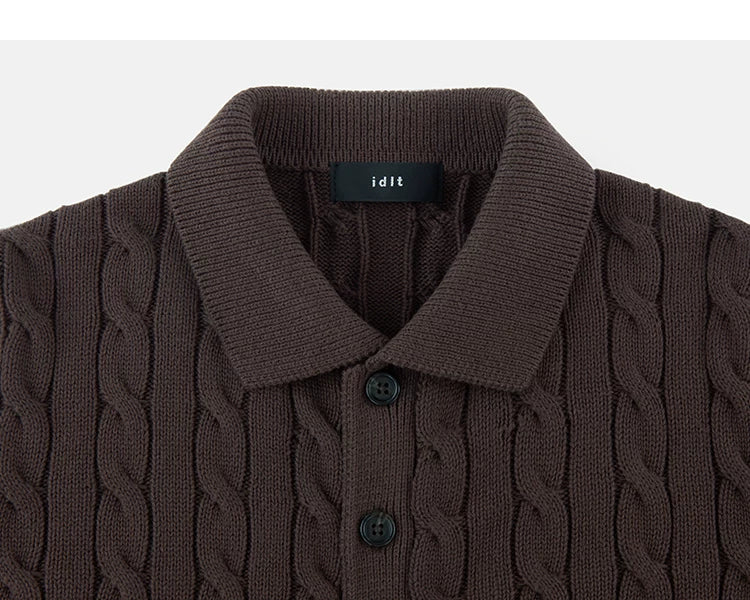 Dark Brown cardigan collar detail