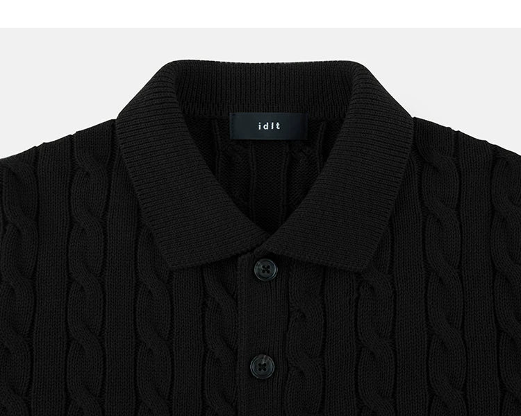 Black cardigan collar detail