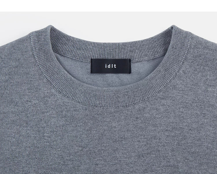 Heather Grey sweater neckline detail