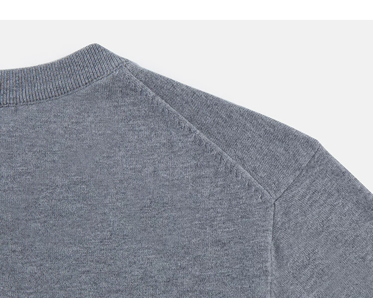 Heather Grey sweater shoulder detail