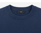Navy sweater neckline detail