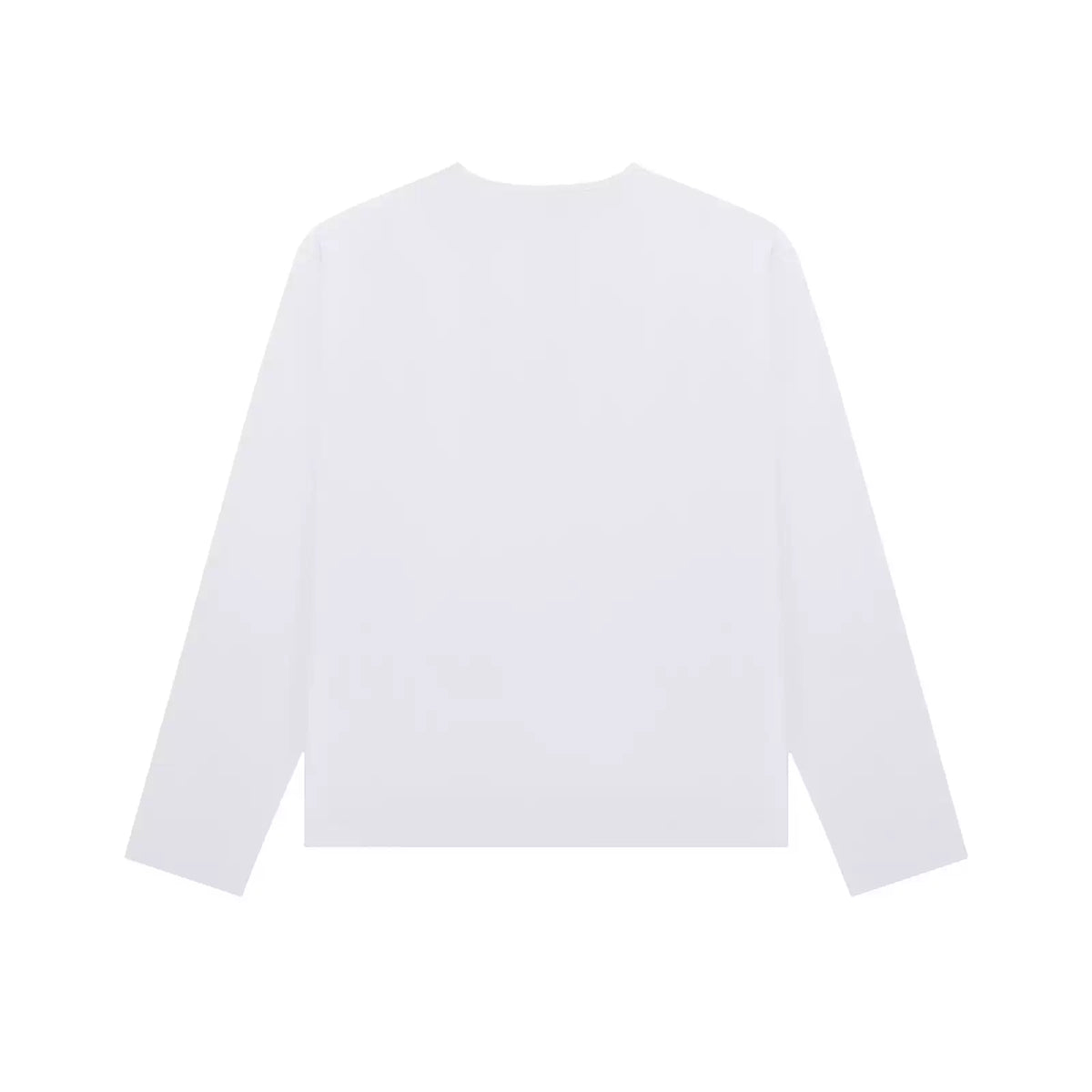Cotton Long Sleeve Henley in White, back view