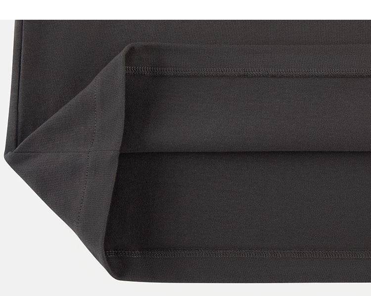 Dark Brown Henley bottom hem detail