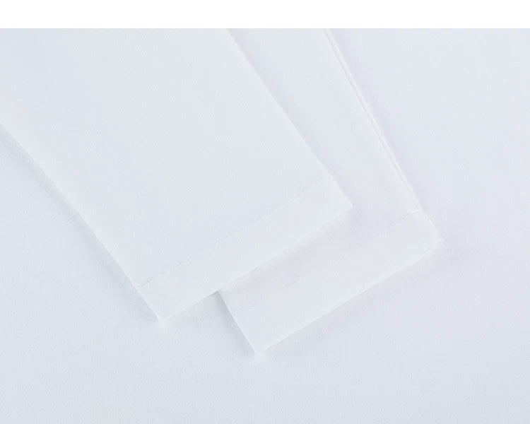 White Henley sleeve hem detail