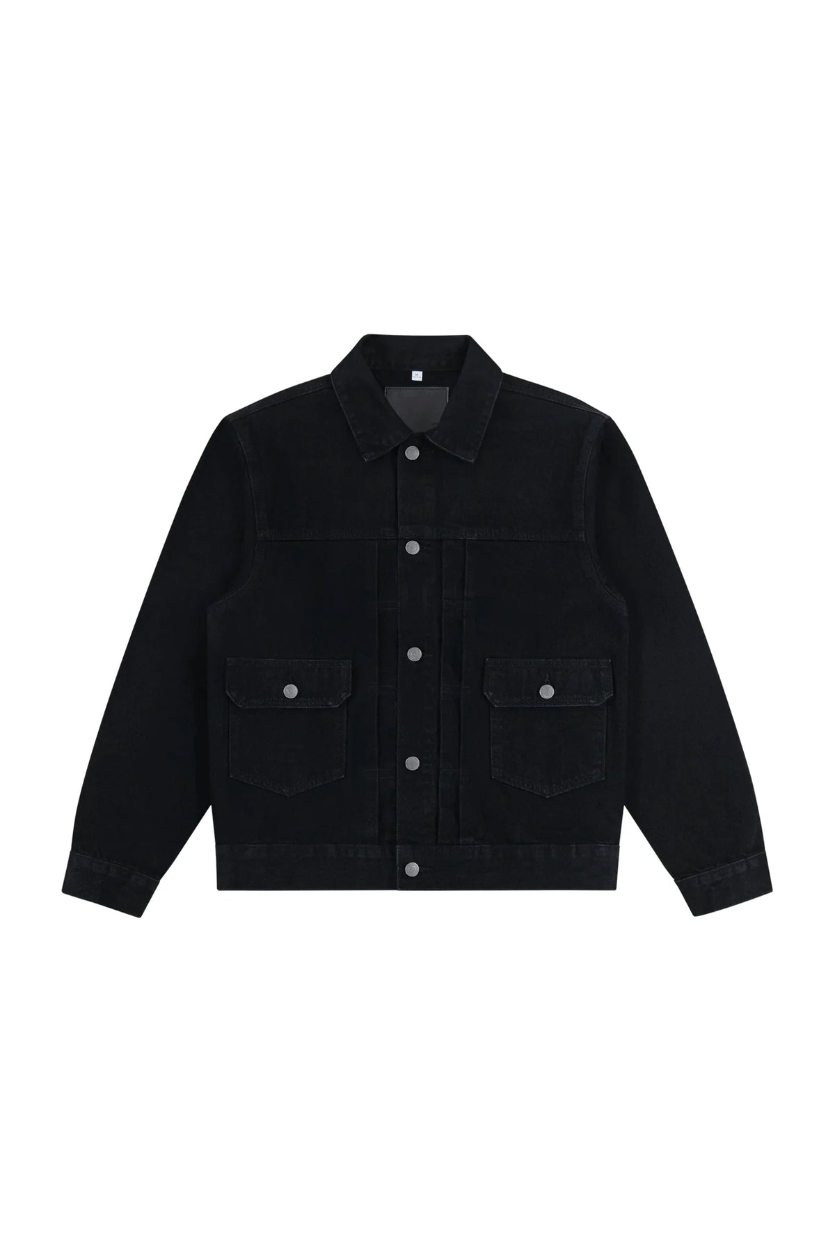 Cropped Denim Jacket in Black, front