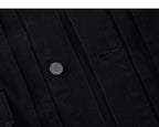 Denim placket and button detail