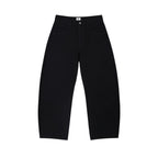 Relaxed Curved Leg Jeans in Washed Black, front view