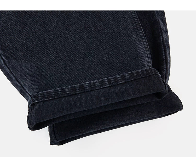 Dark Grey denim hem detail