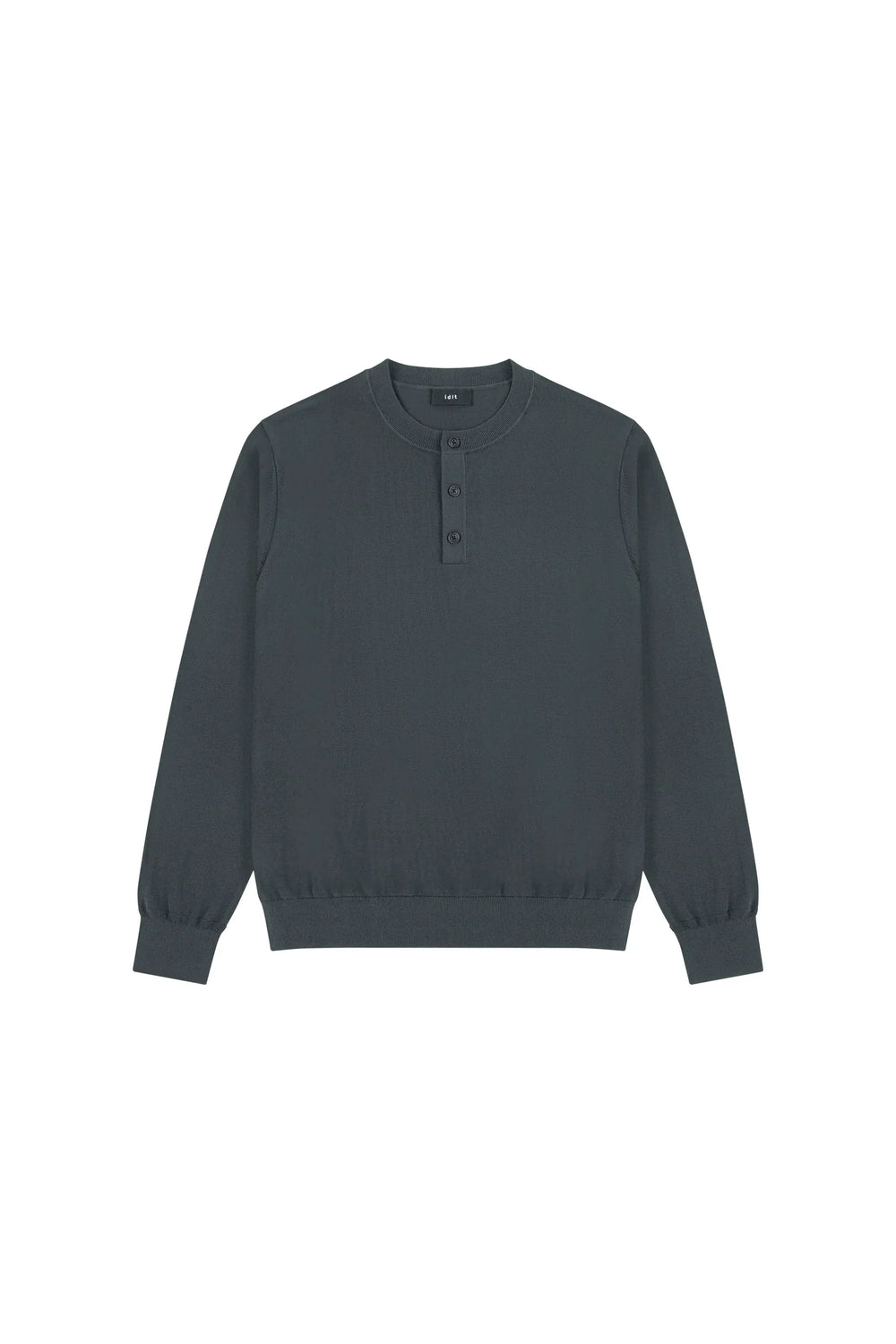 Fitted Knit Henley Shirt