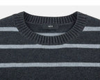 Ribbed crew neck in Black/Grey