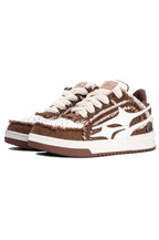 Brown Distressed Sneakers