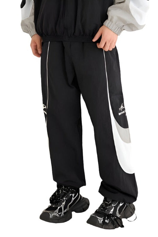 Spliced Contrast Stitching Track Pants