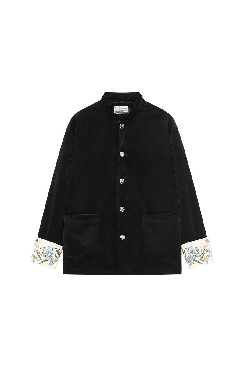 Floral Embroidered Velvet Jacket