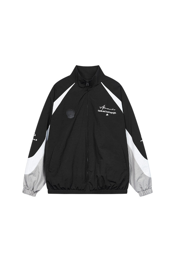 Spliced Contrast Stitching Coach Jacket