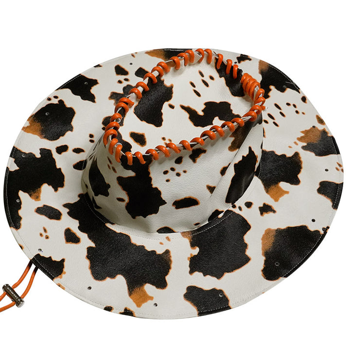 Retro Pu Leather Cow Hat