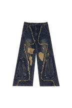 Deconstructed Retro Ripped Jeans