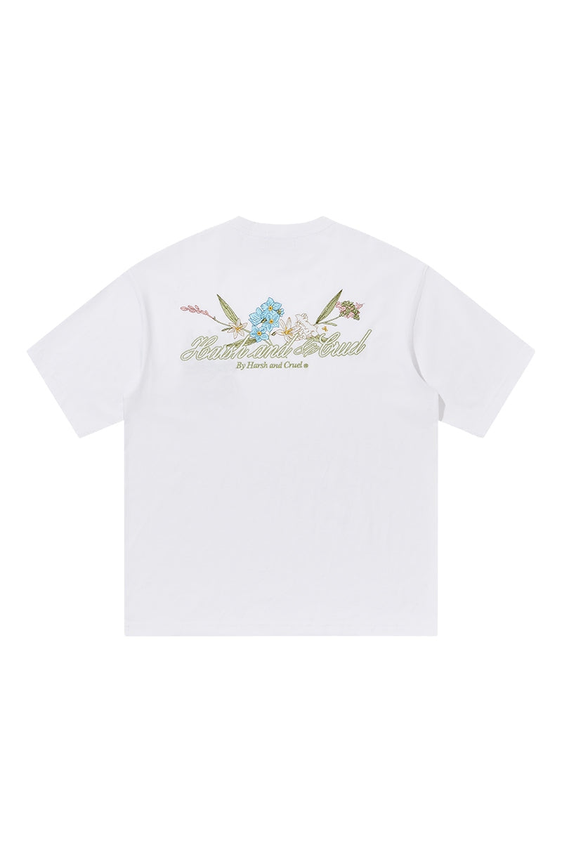 Retro 3D Floral Embroidered Tee