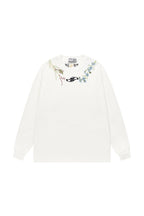 Floral Collar Embroidery L/S Tee