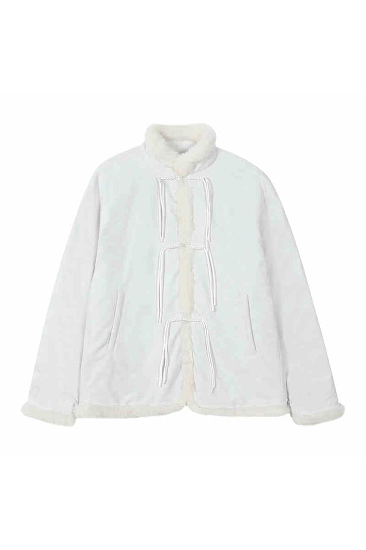 Chinese Button PU Padded Down Coat